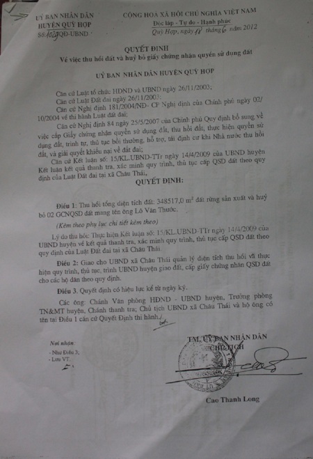 Trụ sở UBND xã Châu Thái được xây dựng một phần từ tiền vay tạm của dân