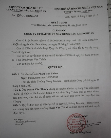 Nợ lương người lao động, giám đốc dọa “không giải quyết” - 2 Trụ sở Công ty CP Đầu tư và XD Dầu khí Nghệ An