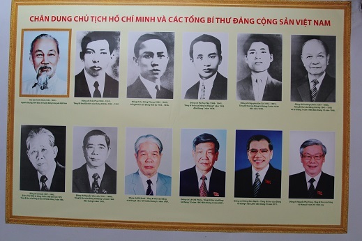 Chân dung Hồ Chủ tịch và các Tổng bí thư Đảng cộng sản Việt Nam
