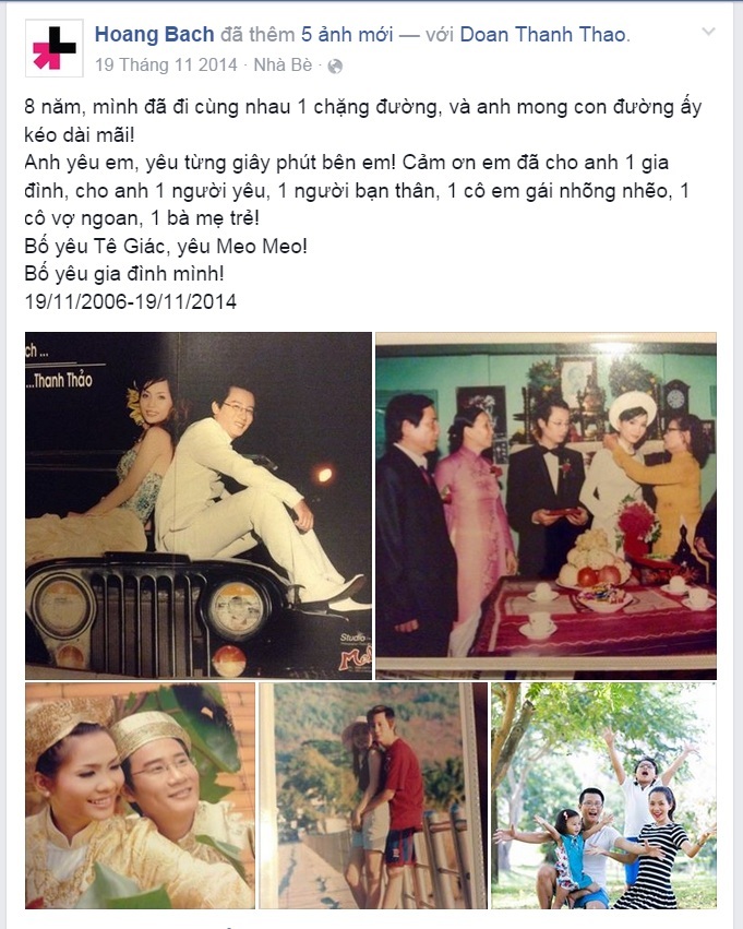 Hoàng Bách: "Bà xã tôi…giặt đồ cũng đẹp" - 2 Những lời yêu thương Hoàng Bách gửi đến vợ trên mạng xã hội nhân kỷ niệm 8 năm kết hôn.