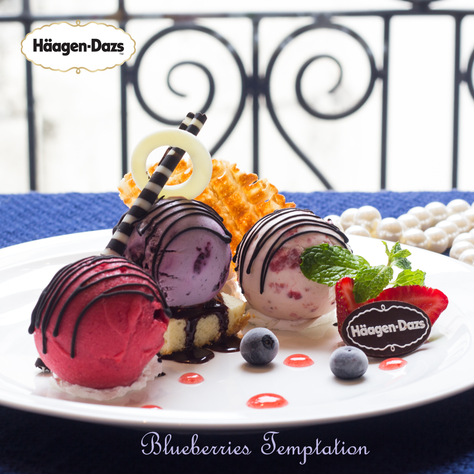 Blueberry – bí quyết sắc đẹp của sao - 3 Vị kem Blueberries & Cream siêu cao cấp của Häagen-Dazs.