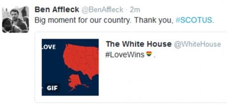 Ben Affleck bày bỏ niềm vui mừng trên trang cá nhân