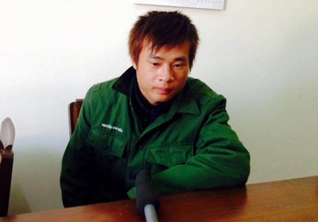 Hung thủ Tiến tại cơ quan điều tra