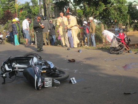 Hiện trường vụ tai nạn giao thông