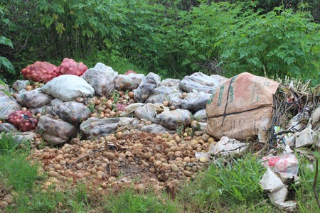 Nhiều gia đình phải mất thêm tiền thuê xe chở hành đi đổ