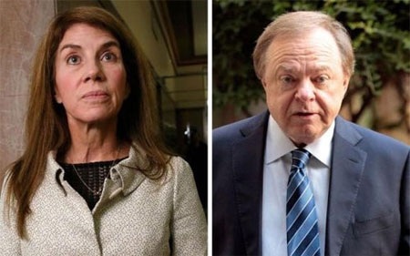 Tỷ phú Harold Hamm (trái) và vợ cũ - Ảnh: Reuters.