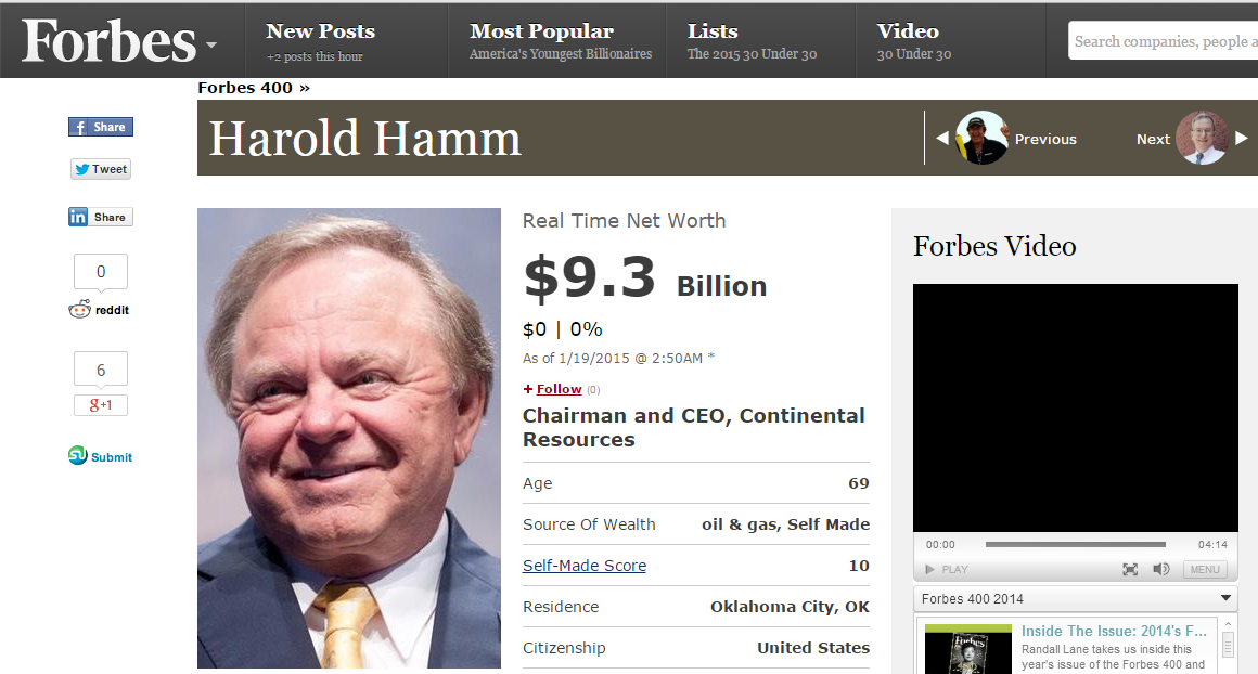 Trùm dầu mỏ Mỹ mất trắng 9,4 tỷ USD vì giá dầu