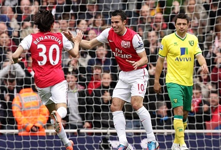 Hòa kịch tính Norwich, Arsenal có nguy cơ mất ngôi thứ 3