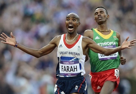 Mo Farah xuất sắc giành HCV ở đường chạy 5000m - 1 Mo Farah giành 2 HCV tại Olympic London