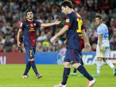David Villa lạnh nhạt với bàn thắng của Lionel Messi - 1 Messi và Villa đã từng có tranh cãi ở trận gặp Granada