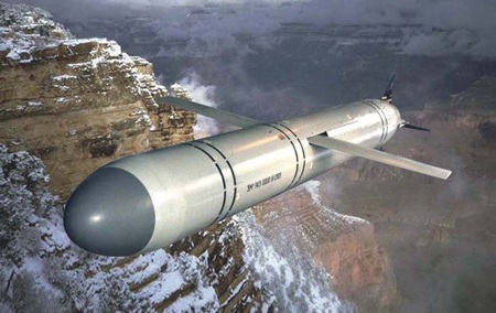 Tên lửa đối đất 3M-14E phóng lên từ tàu ngầm