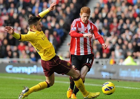 Arsenal giành 3 điểm trước Sunderland trong thế thiếu người - 3 Arsenal vẫn đứng vững dù Jenkinson bị đuổi khỏi sân ở phút 62