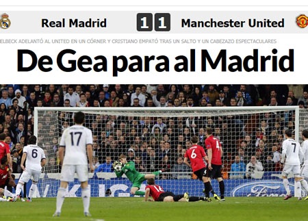 De Gea đã khiến Real Madrid không thể giành được chiến thắng