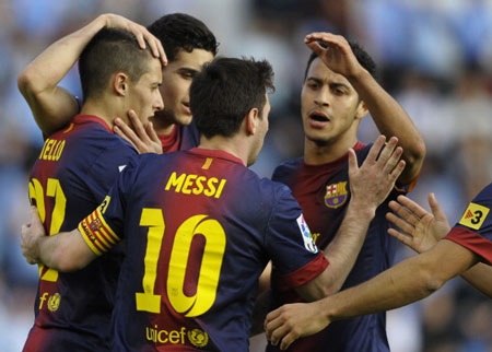 Tello và Messi lập công cho Barca vào lưới Celta Vigo