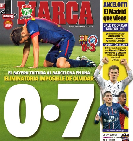 Báo chí quốc tế sốc trước thất bại kinh hoàng của Barcelona - 1 Barcelona đón nhận thất bại kinh hoàng nhất trong lịch sử ở vòng knock-out