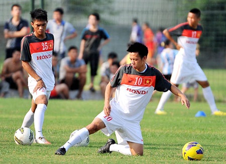 U23 Việt Nam quyết giành chiến thắng trước Kashima Antlers - 1 U23 Việt Nam quyết giành chiến thắng trên sân Mỹ Đình - Ảnh: Gia Hưng