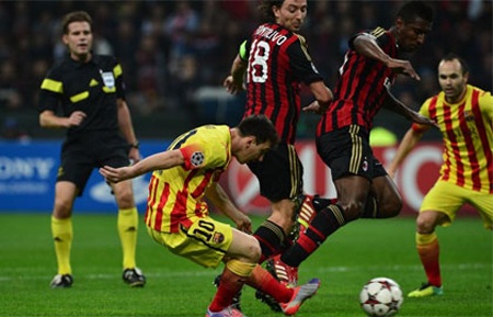 Barcelona và AC Milan bất phân thắng bại tại San Siro - 3 Barcelona ép sân hoàn toàn trong suốt cả trận đấu
