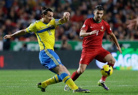 C. Ronaldo lập công, Bồ Đào Nha thắng sít sao Thụy Điển - 2 Ibrahimovic đã không thể ghi bàn trong cuộc đấu với Bồ Đào Nha