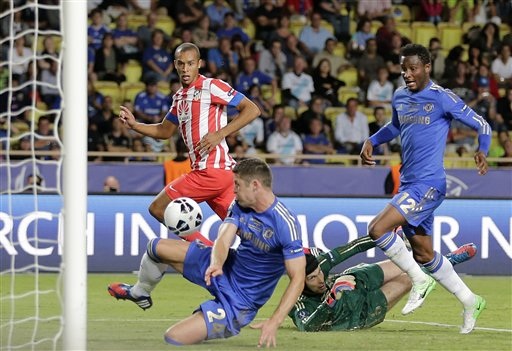 Atletico từng hạ Chelsea 4-1 để giành Siêu Cúp châu Âu 2012