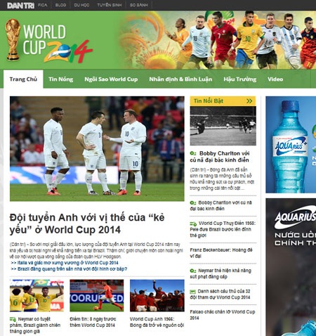 Dân trí ra mắt chuyên mục World Cup 2014