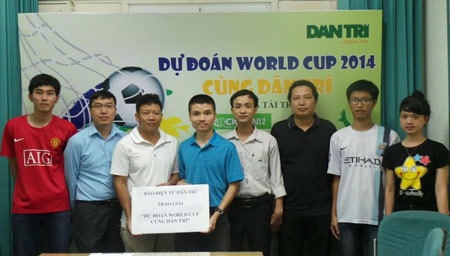 Trao thưởng đợt 2 chương trình “Dự đoán World Cup 2014 cùng Dân trí” - 4 Chương trình Dự đoán World Cup 2014 do báo Dân trí tổ chức đã kết thúc thành công tốt đẹp