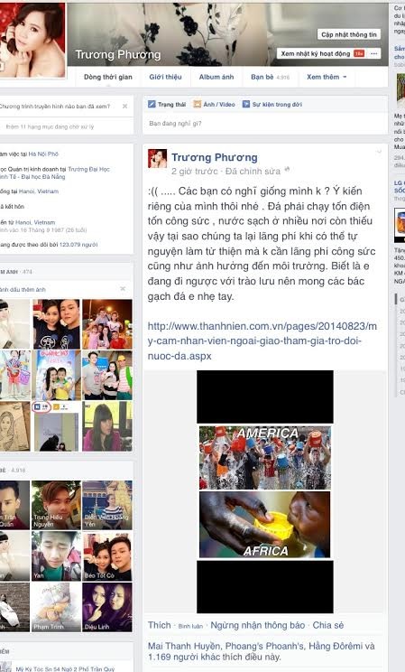 Trương Phương đi ngược với trào lưu dội nước đá