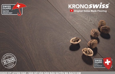 Sàn gỗ Thụy Sĩ tung ra sản phẩm mới: Sàn gỗ bề mặt Bạch Kim - 2 Độ
chịu nước nổi trội