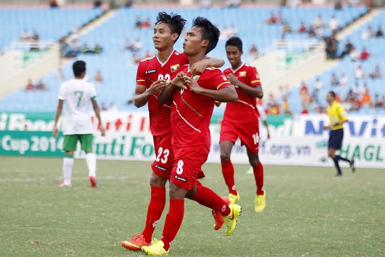 Niềm vui chiến thắng của U19 Myanmar - Ảnh: Gia Hưng