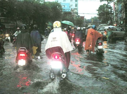 Mưa xối xả, TPHCM “sũng nước” - 1