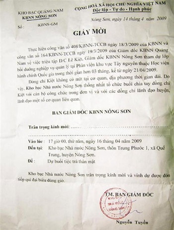 Cách chức giám đốc kho bạc “làm tiệc chia tay” - 1
