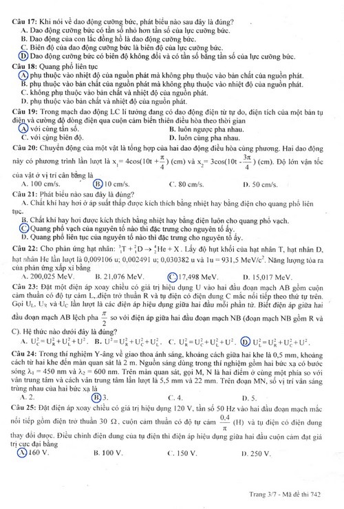 Gợi ý giải đề thi môn Vật lý khối A - 3