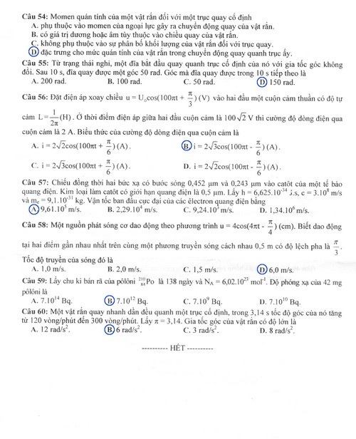 Gợi ý giải đề thi môn Vật lý khối A - 7