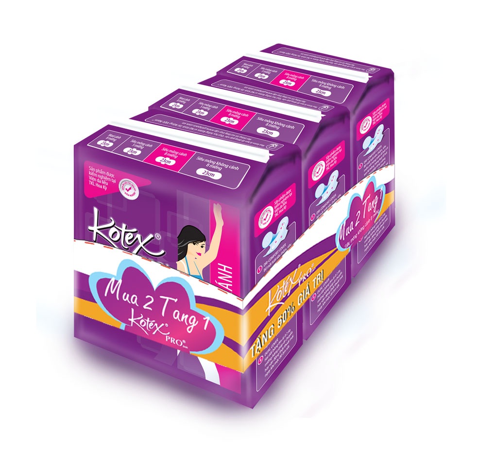 Nhãn hàng Kotex White Pro khuyến mãi mua 2 tặng 1 - 1 Nhãn hàng Kotex White Pro khuyến mãi mua 2 tặng 1 - 1