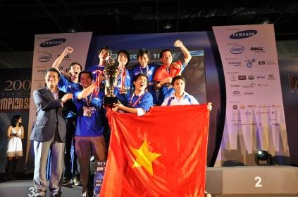 Việt Nam vô địch toàn đoàn WCG châu Á 2009 - 2 Đội tuyển Việt Nam vỡ òa trong niềm vui chiến thắng