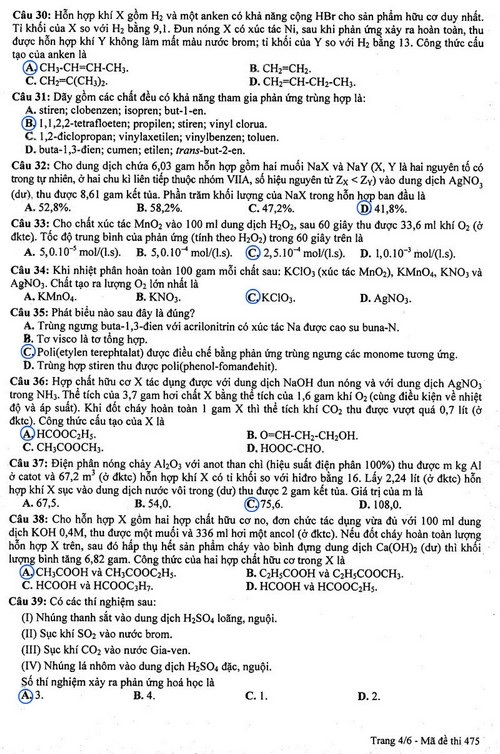 Gợi ý giải đề thi môn Hoá học khối B - 4 Gợi ý giải đề thi môn Hoá học khối B - 4