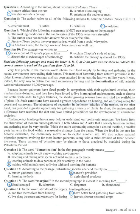 Gợi ý giải đề thi môn tiếng Anh khối D - 2 Gợi ý giải đề thi môn tiếng Anh khối D - 2