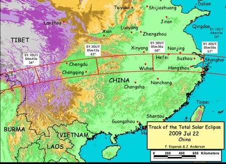 Khám phá đường đi của nhật thực toàn phần dài nhất thế kỷ 21 - 3 Khám phá đường đi của nhật thực toàn phần dài nhất thế kỷ 21 - 3
