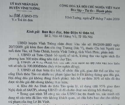Tạm đình chỉ công tác Chủ tịch xã Tuân Chính - 1 Tạm đình chỉ công tác Chủ tịch xã Tuân Chính - 1