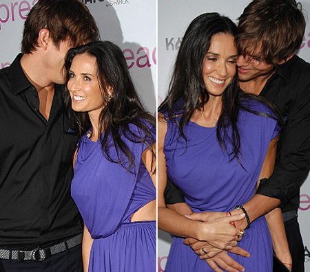 Ashton Kutcher quấn quýt bên vợ Demi Moore - 1