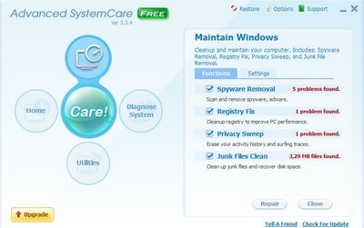 Tự tối ưu máy tính với Advanced System Care - 2