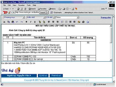 Cho phép Hà Nội và 2 tập đoàn đấu thầu qua mạng - 1 Cho phép Hà Nội và 2 tập đoàn đấu thầu qua mạng - 1