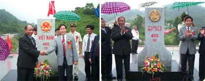 Khánh thành cột mốc Việt - Lào số 405 - 1