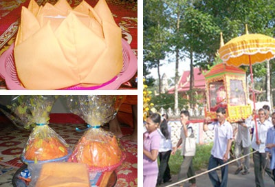 Thành kính lễ dâng bông, dâng y cà sa của người Khơmer - 8 Thành kính lễ dâng bông, dâng y cà sa của người Khơmer - 8