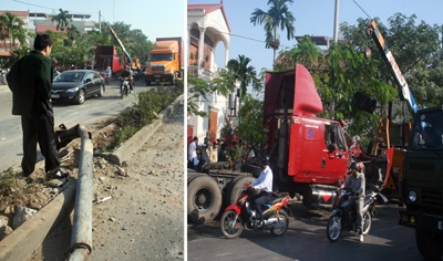 Tai nạn xe container, tắc đường nhiều giờ - 1 Tai nạn xe container, tắc đường nhiều giờ - 1