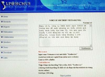 “Tiếng nói Phương Nam - VOS” - Chuyển văn bản sang tiếng nói - 1