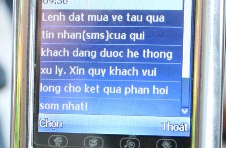 Mua vé tàu Tết qua tin nhắn: Tưởng nhàn hóa ra… mệt - 2 Mua vé tàu Tết qua tin nhắn: Tưởng nhàn hóa ra… mệt - 2