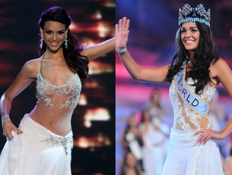 Váy tân Hoa hậu Thế giới “hao hao” váy Á hậu Hoàn vũ 2008 - 1