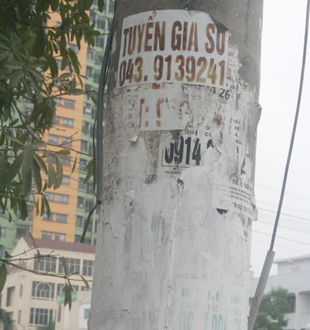 Hà Nội “lem nhem” sau chiến dịch bóc xóa quảng cáo rao vặt - 2 Hà Nội “lem nhem” sau chiến dịch bóc xóa quảng cáo rao vặt - 2