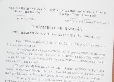 “Bất lực” trong việc thi hành án - 1 “Bất lực” trong việc thi hành án - 1