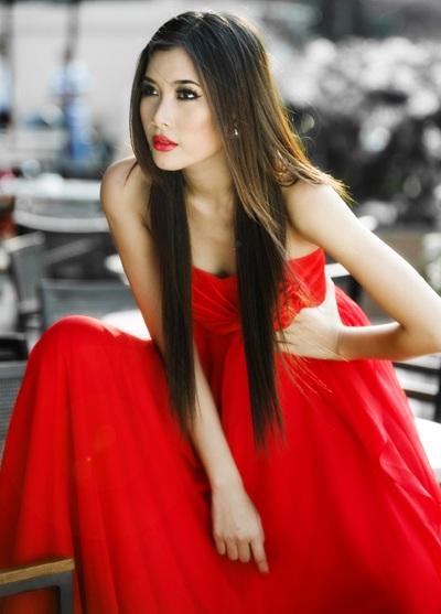 Ngắm siêu mẫu Lan Hương rực đỏ trên phố - 2 Ngắm siêu mẫu Lan Hương rực đỏ trên phố - 2